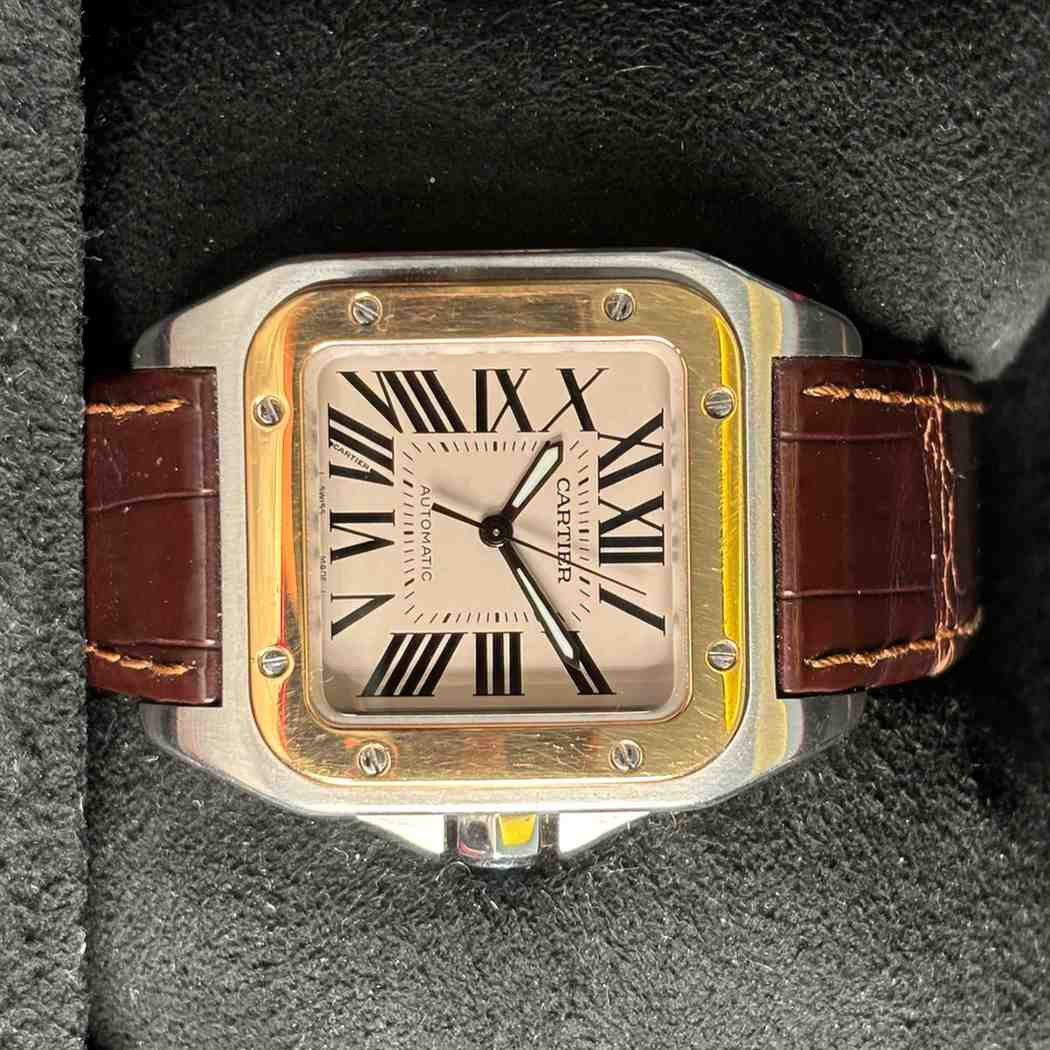 ساعت زنانه کارتیر  36 * 44 میلیمتری Cartier Santos 100