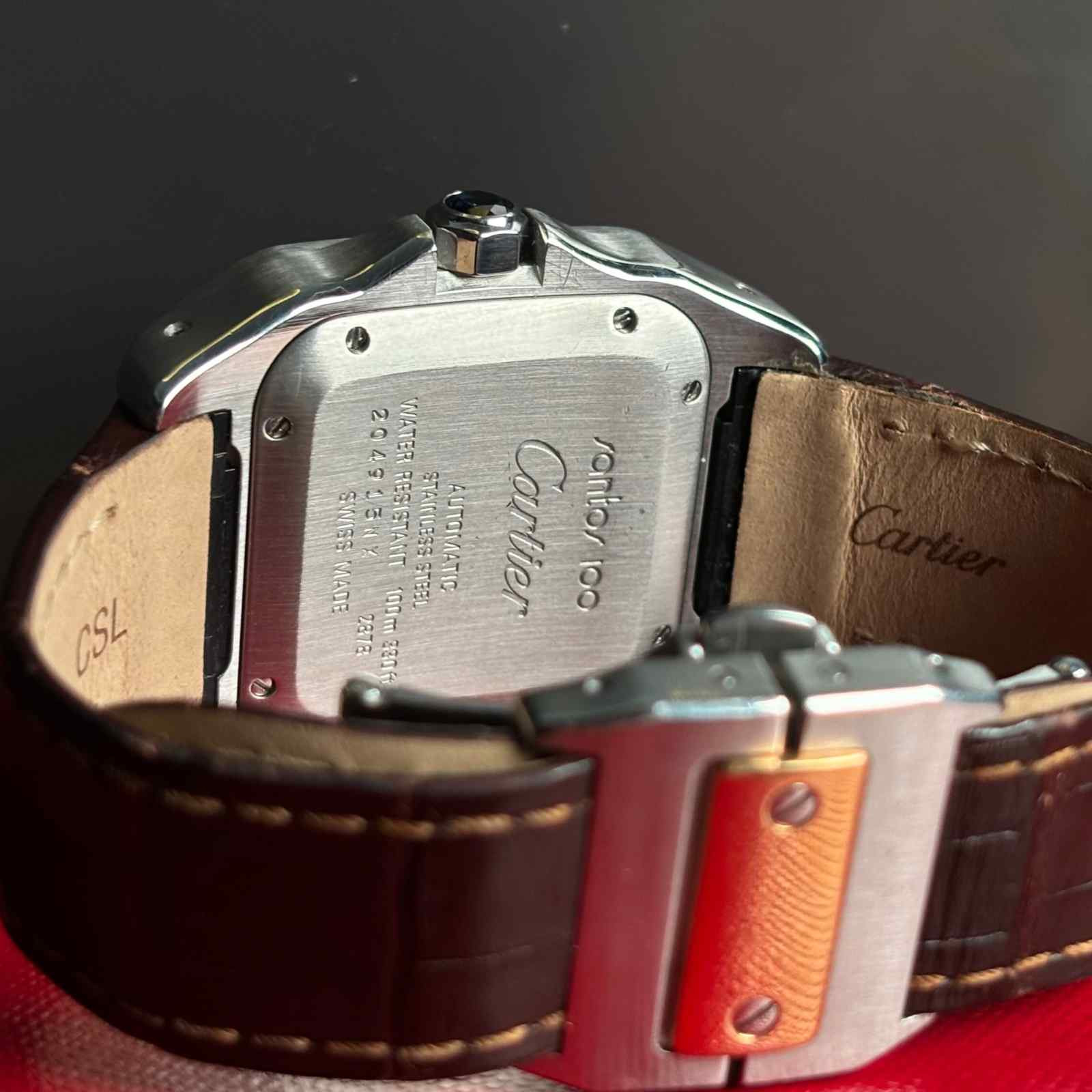 ساعت زنانه کارتیر  36 * 44 میلیمتری Cartier Santos 100